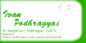 ivan podhragyai business card